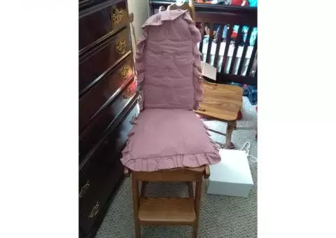 Solid Oak Chair/Iron Board